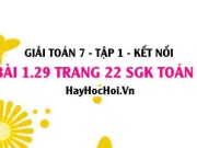 Bài 1.29 SGK Toán 7 tập 1 Kết nối tri thức